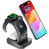 Ambrane 22.5W Magnetic Magsafe 3In1 Wireless Charger for 16/16 +/16 Pro/16 Pro Max, iPhone (Aerosync Trio -Black)