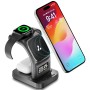 Ambrane 22.5W Magnetic Magsafe 3In1 Wireless Charger for 16/16 +/16 Pro/16 Pro Max, iPhone (Aerosync Trio -Black)