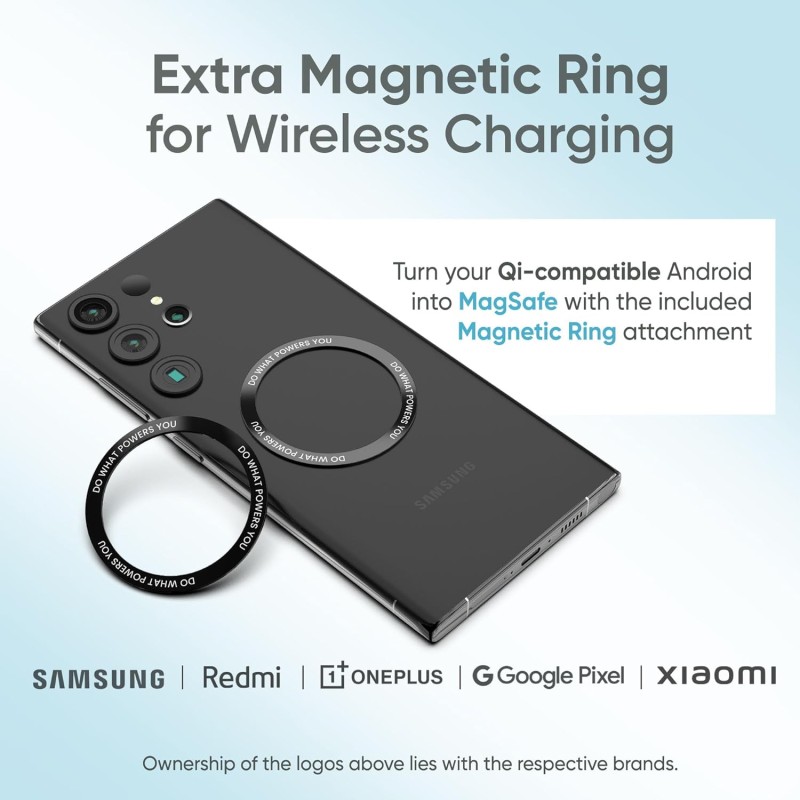 Ambrane Magsafe Wireless 10000Mah Fast Charging Power Bank, Strong Magnet, Micro USB Input, 22.5W Output For Iphone 12 Black