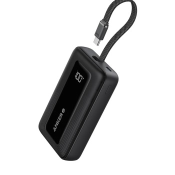 Anker Portable Charger,10,000mAh 30W Power Bank,USB-C in & Out Fast Charging Battery Black