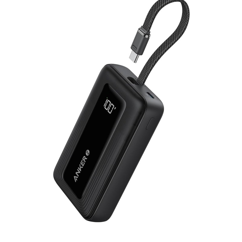 Anker Portable Charger,10,000mAh 30W Power Bank,USB-C in & Out Fast Charging Battery Black