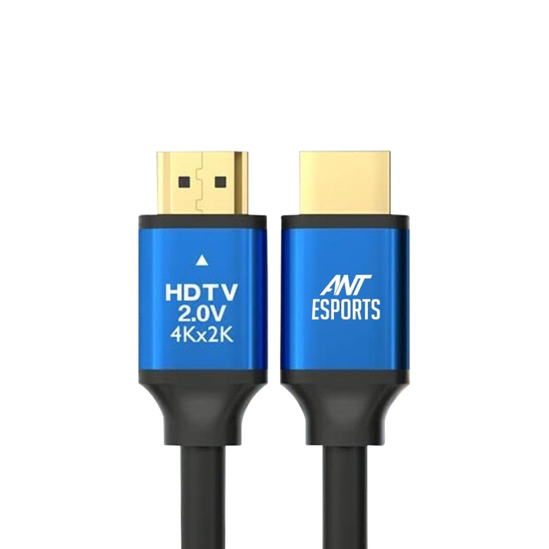 Ant Esports AEH105 4K HDMI Cable with Blue Metal Cap - 5 Meters I 2.0 HDMI I 24K Gold-Plated I High Speed 18Gbps HDTV Cable