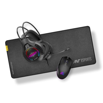 Ant Esports Champions Bundle X – 3 in 1, Gaming RGB Mouse + Headset + Mouse Pad – Black