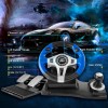Ant Esports GW185 Racing Wheel 270 Degree Universal USB Powered Car Sim Game Steering Wheel with Gear Shifter and Pedals for PC,Xbox One, PS3, PS4, Switch, Android TV_ Black Blue
