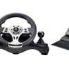 Ant Esports GW190 Race Steering Wheel, Universal USB I 270 Degree rotation with 2 Large Pedals and Shifter Compatible for PC, Xbox One,Xbox Series X/S,PS4,PS3,Nintendo Switch& Android TV–Black Silver