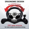 Ant Esports GW190 Race Steering Wheel, Universal USB I 270 Degree rotation with 2 Large Pedals and Shifter Compatible for PC, Xbox One,Xbox Series X/S,PS4,PS3,Nintendo Switch& Android TV–Black Silver