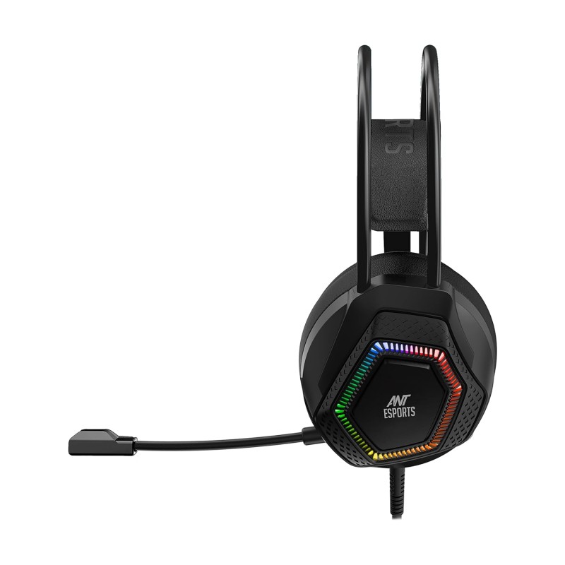 Ant Esports H560 Lightweight RGB Gaming Over Ear Wired Headphones with Mic|3.5MM Jack| Deep Bass| 40 MM Drivers | Compatible with PC/ PS4 / Xbox One/Nintendo/Mobile (Black)
