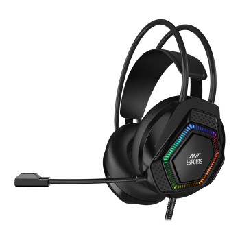 Ant Esports H560 Lightweight RGB Gaming Over Ear Wired Headphones with Mic|3.5MM Jack| Deep Bass| 40 MM Drivers | Compatible with PC/ PS4 / Xbox One/Nintendo/Mobile (Black)