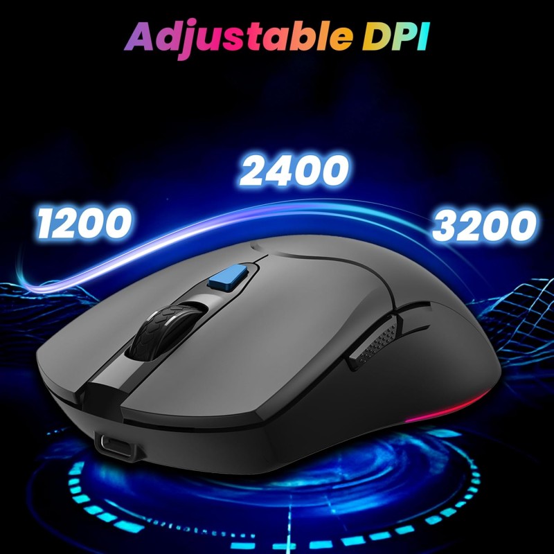 Ant Esports KM500 Pro Wireless Gaming Keyboard and Mouse Combo, LED Backlit Rechargeable 2000mAh Battery, Mechanical (Black)