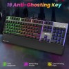 Ant Esports KM500 Pro Wireless Gaming Keyboard and Mouse Combo, LED Backlit Rechargeable 2000mAh Battery, Mechanical (Black)
