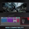 Ant Esports KM540 Gaming Keyboard and Mouse Combo,Rainbow Backlit LED Wired Keyboard with Wrist Rest,Programmable Laptop,Mac – Black