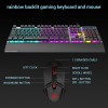 Ant Esports KM540 Gaming Keyboard and Mouse Combo,Rainbow Backlit LED Wired Keyboard with Wrist Rest,Programmable Laptop,Mac – Black