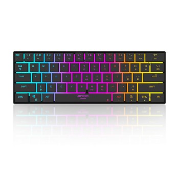 Ant Esports MK1500 BT Mini 60% Pro RGB Wireless Gaming Keyboard with Membrane Switches for PC/Mobile/Tablets/Laptop/TV's- Black.