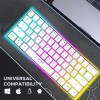 Ant Esports MK1500 Mini 60% Pro RGB Wireless Gaming Keyboard with Membrane Switches for PC / Mobile / Tablets / Laptop / TV's- White