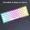 Ant Esports MK1500 Mini 60% Pro RGB Wireless Gaming Keyboard with Membrane Switches for PC / Mobile / Tablets / Laptop / TV's- White
