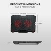 Ant Esports NC150 Ultra Slim and Sturdy Portable Laptop Cooling Pad with 2 * 1 125mm Red LED Fan