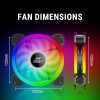 Ant Esports Superflow 120mm 3 IN 1 ARGB Three Dual-Sided ARGB ring light PWM Case Fan Kit - Black, 45.3 CFM Airflow, 1500 RPM