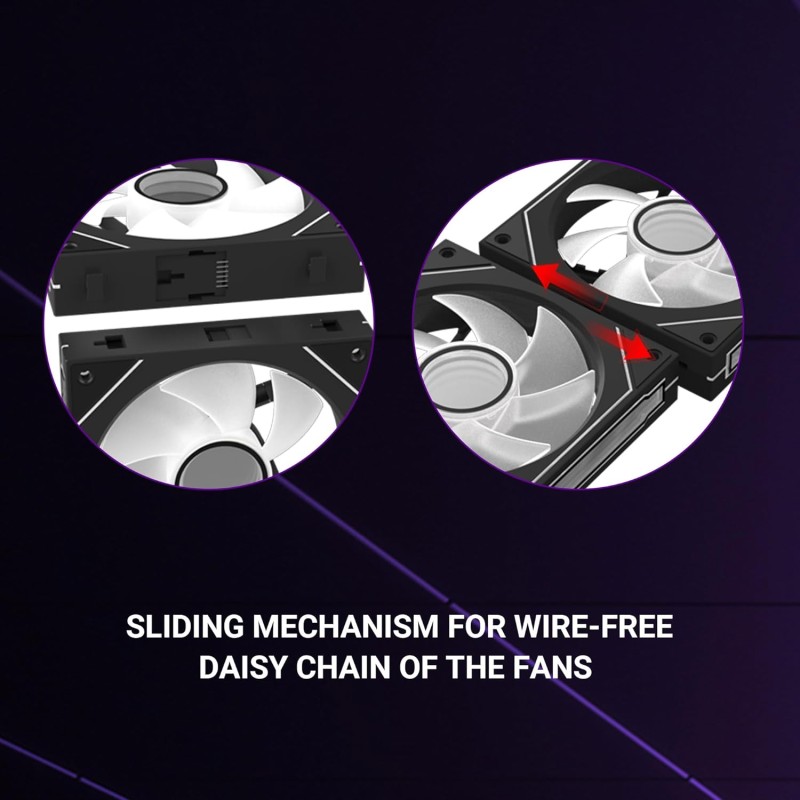 Ant Esports Superflow 120mm 3 IN 1 ARGB Three Dual-Sided ARGB ring light PWM Case Fan Kit - Black, 45.3 CFM Airflow, 1500 RPM