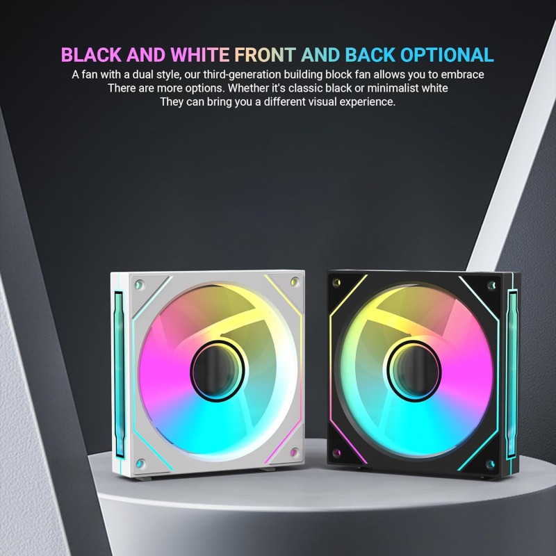 Ant Esports Superflow 120mm 3 IN 1 ARGB Three Dual-Sided ARGB ring light PWM Case Fan Kit - Black, 45.3 CFM Airflow, 1500 RPM