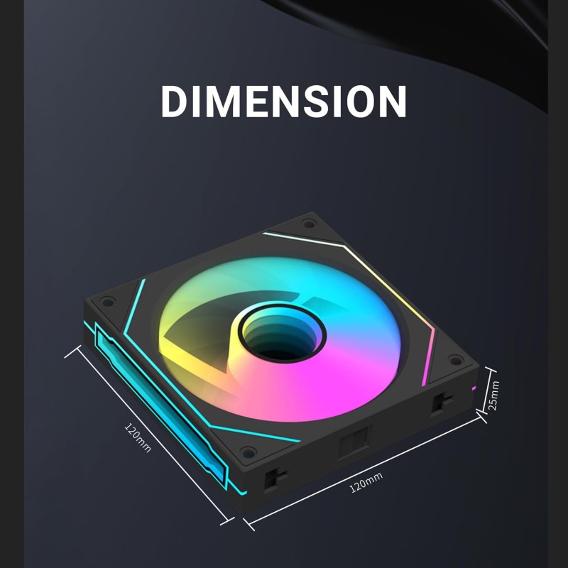 Ant Esports Superflow 120mm 3 IN 1 ARGB Three Dual-Sided ARGB ring light PWM Case Fan Kit - Black, 45.3 CFM Airflow, 1500 RPM