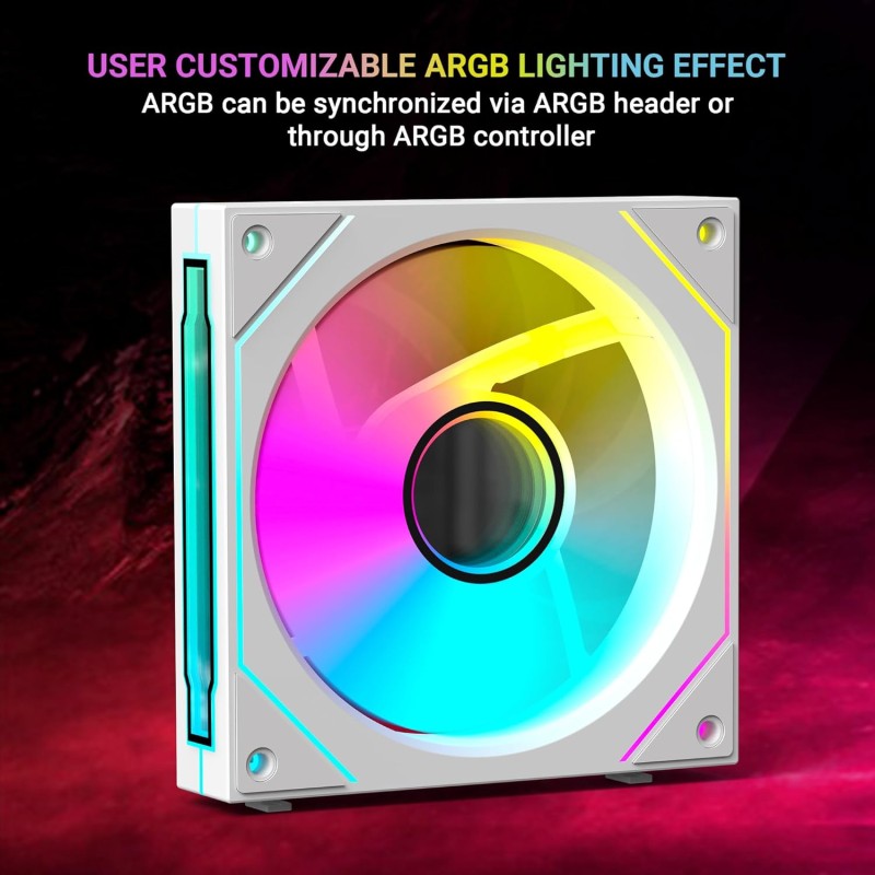 Ant Esports Superflow 120mm 3 IN 1 ARGB Three Dual-Sided ARGB ring light PWM Case Fan Kit - Black, 45.3 CFM Airflow, 1500 RPM