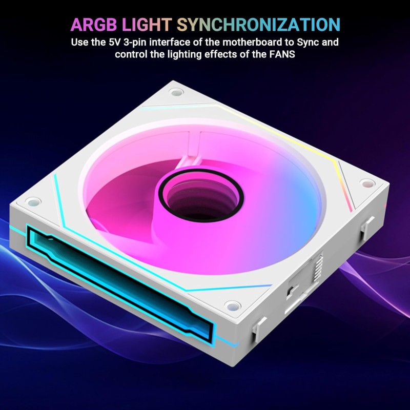 Ant Esports Superflow 120mm 3 IN 1 ARGB Three Dual-Sided ARGB ring light PWM Case Fan Kit - Black, 45.3 CFM Airflow, 1500 RPM