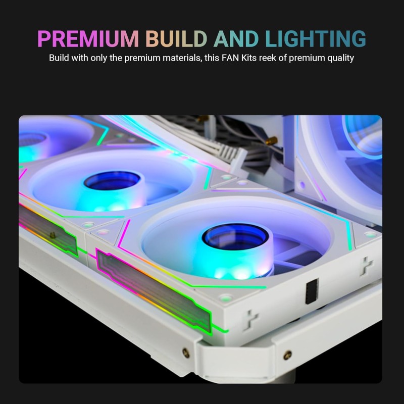 Ant Esports Superflow 120mm 3 IN 1 ARGB Three Dual-Sided ARGB ring light PWM Case Fan Kit - Black, 45.3 CFM Airflow, 1500 RPM