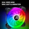Ant Esports Superflow 120mm 3 IN 1 ARGB Three Dual-Sided ARGB ring light PWM Case Fan Kit - Black, 45.3 CFM Airflow, 1500 RPM