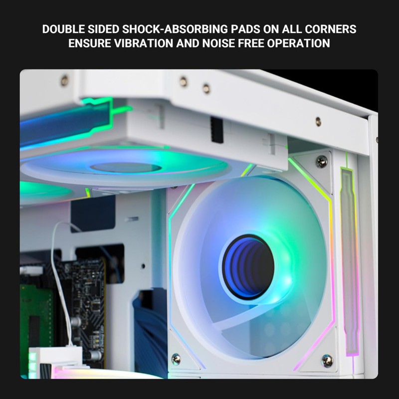 Ant Esports Superflow 120mm 3 IN 1 ARGB Three Dual-Sided ARGB ring light PWM Case Fan Kit - Black, 45.3 CFM Airflow, 1500 RPM