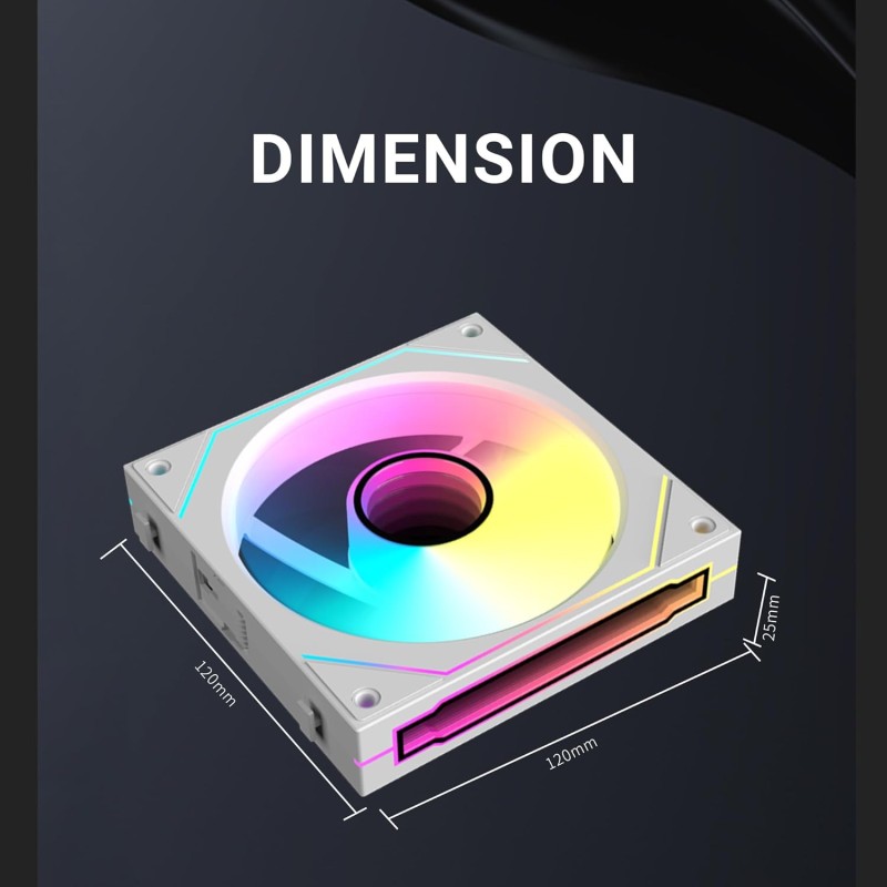 Ant Esports Superflow 120mm 3 IN 1 ARGB Three Dual-Sided ARGB ring light PWM Case Fan Kit - Black, 45.3 CFM Airflow, 1500 RPM