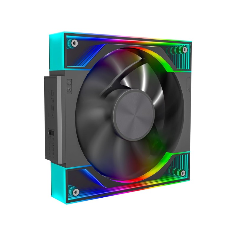 Ant Esports Superflow 120mm 3 IN 1 ARGB Three Dual-Sided ARGB ring light PWM Case Fan Kit - Black, 45.3 CFM Airflow, 1500 RPM