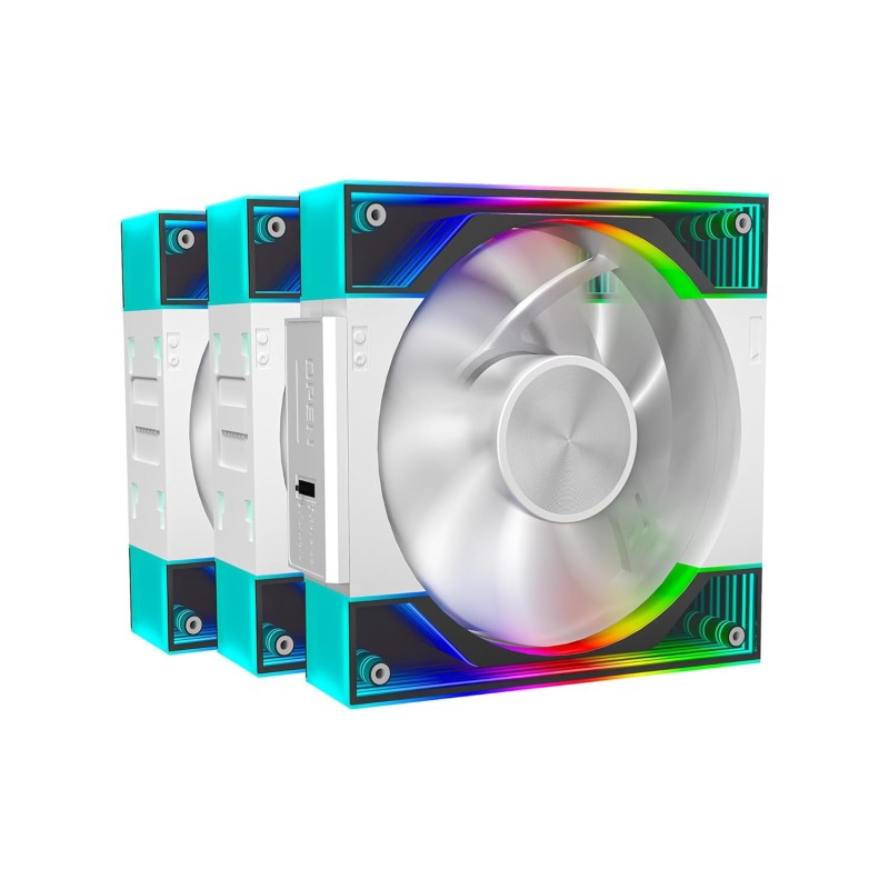 Ant Esports Superflow 120mm 3 IN 1 ARGB Three Dual-Sided ARGB ring light PWM Case Fan Kit - Black, 45.3 CFM Airflow, 1500 RPM