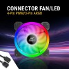 Ant Esports Superflow 120mm 3 IN 1 ARGB Three Dual-Sided ARGB ring light PWM Case Fan Kit - Black, 45.3 CFM Airflow, 1500 RPM