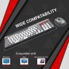 Ant Esports WKM22 Wireless Keyboard and Mouse with Phone Holder USB A & Type C Receiver, Keyboard and Mouse for Windows, Mac, MacBook/Air/Pro Computer – Grey