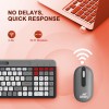 Ant Esports WKM22 Wireless Keyboard and Mouse with Phone Holder USB A & Type C Receiver, Keyboard and Mouse for Windows, Mac, MacBook/Air/Pro Computer – Grey