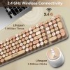 Ant Esports WKM44 Keyboard and Mouse Combo, Colourful Wireless Keyboard with Round Keycaps,2.4GHz Dropout-Free Connection Candy Brown