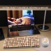 Ant Esports WKM44 Keyboard and Mouse Combo, Colourful Wireless Keyboard with Round Keycaps,2.4GHz Dropout-Free Connection Candy Brown