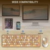 Ant Esports WKM44 Keyboard and Mouse Combo, Colourful Wireless Keyboard with Round Keycaps,2.4GHz Dropout-Free Connection Candy Brown