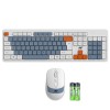 Ant Master 30 Pro Wireless Combo Keyboard & Mouse Set |104-Key Membrane Keyboard |Adjustable DPI Upto 1600 Mouse White Grey