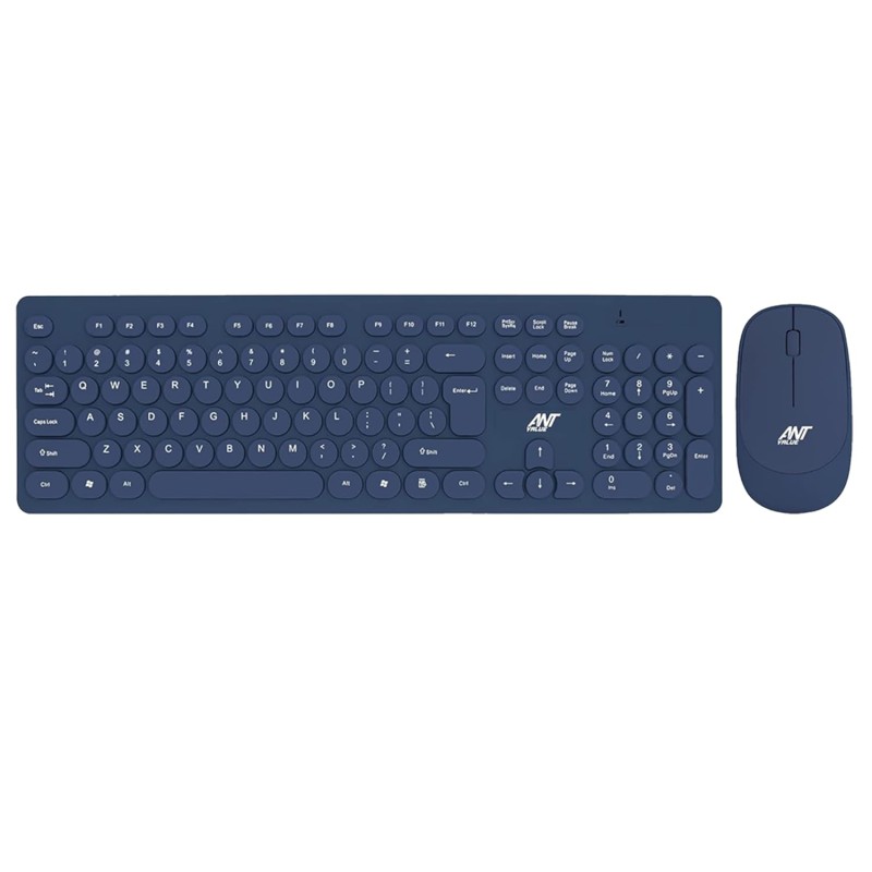 Ant Value FKBRI05 Wireless Keyboard Mouse Combo - 2.4Ghz Aesthetic Quiet Keyboard and Mouse Wireless (Blue)