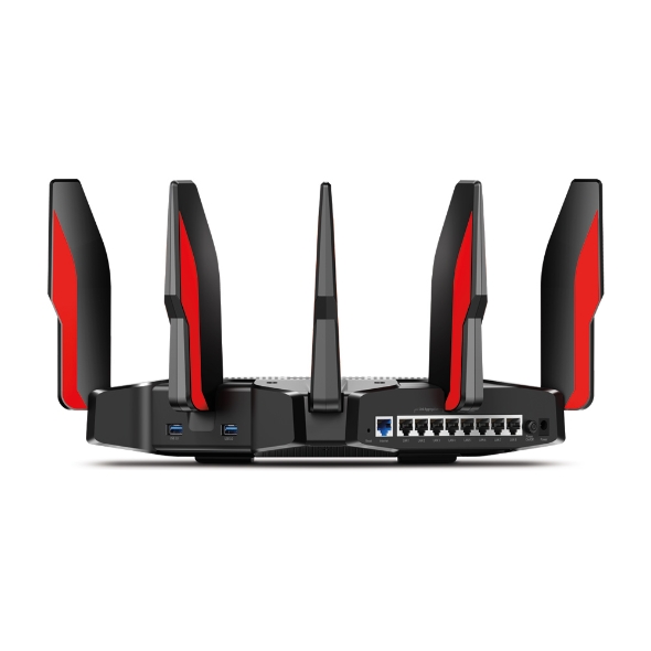 TP-Link Archer C5400X Gaming Router 2.4 GHz, 5 GHz 5400 Mbps Wifi Speed Tri Band External Antenna Ethernet (Cable Broadband)  (Black, Red)