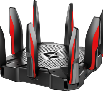 TP-Link Archer C5400X Gaming Router 2.4 GHz, 5 GHz 5400 Mbps Wifi Speed Tri Band External Antenna Ethernet (Cable Broadband)  (Black, Red)