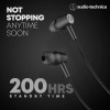 Audio-Technica Wireless Headphones with 200 Hours Standby Time, In Ear Bluetooth Neckband with Mic & Button Controls