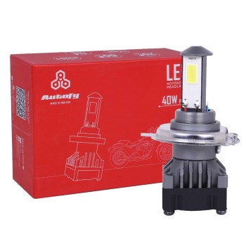 Autofy NightHawk 40W Powerful Super Bright H4 LED Headlight Bulb for Bikes Scooter LED Light for Biking 6000 Lumens 8000 RPM