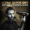BEARDO Studio Professional Tornado Hair Dryer With 2000 Watts Power|Ac Motor, Concentrator Black
