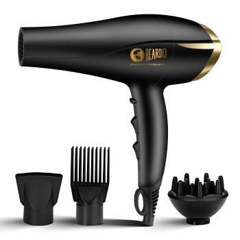 BEARDO Studio Professional Tornado Hair Dryer With 2000 Watts Power|Ac Motor, Concentrator Black