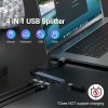 BESTOR® 4-in-1 USB Hub, Portable USB Splitter with 4 Ports, Mini Docking Station with 5Gbps Fast Data Transfe.