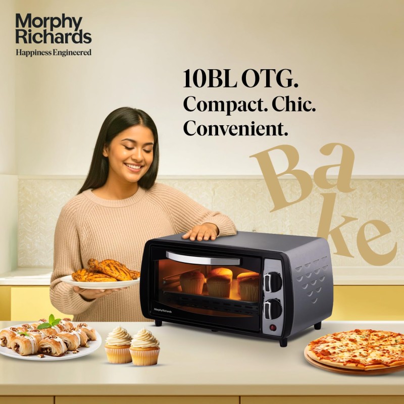 Bajaj 1000Tss Oven Toaster Grill (10 liter Otg),Baking Accessories With Extra Pizza Tray,Stainless Steel Body With Transparent Glass Door