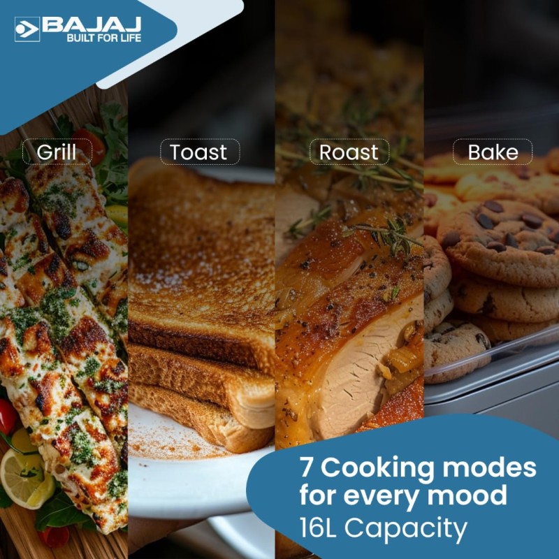 Bajaj 1603 16 Litres Oven Toaster Grill (16L OTG) With Baking & Grilling Accessories| 1200 W White