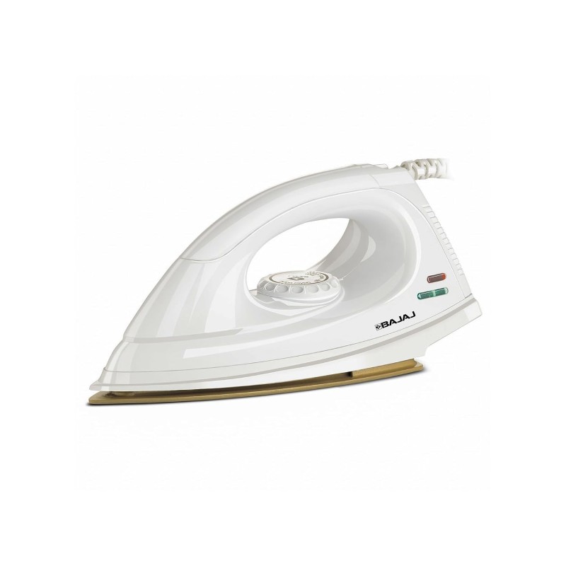Bajaj DX-7 1000 Watts Dry Iron | Advance Soleplate And Anti-Bacterial German Coating Technology | Light Weight Iron【White】